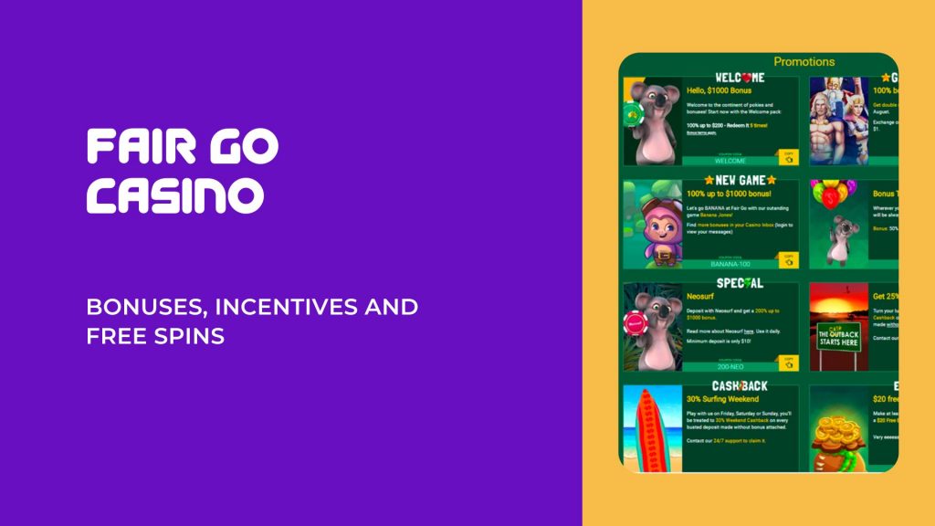 Fair Go bonus codes and other incentives