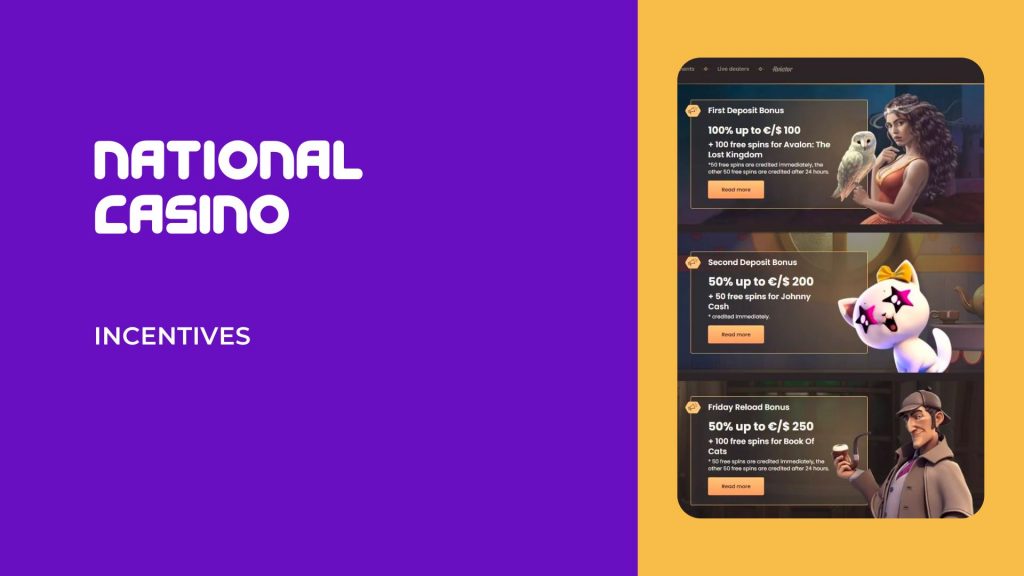 National casino Incentives
