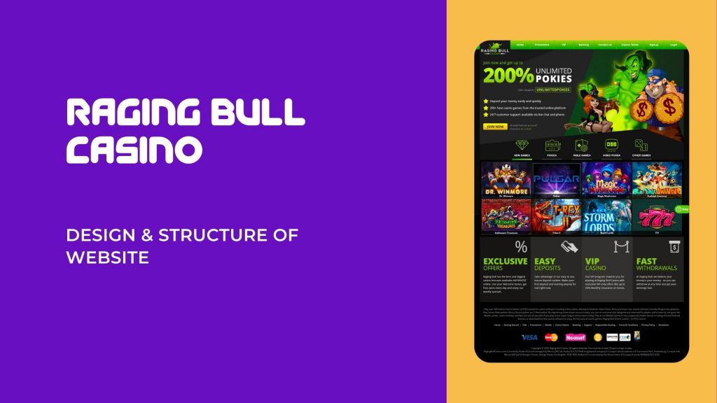 Raging Bull Design & Structure of Website